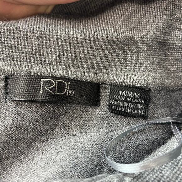 RDI Sweater Womens Medium Grey Collared Pullover Oversized Boyfriend‎ Knit - Picture 4 of 8